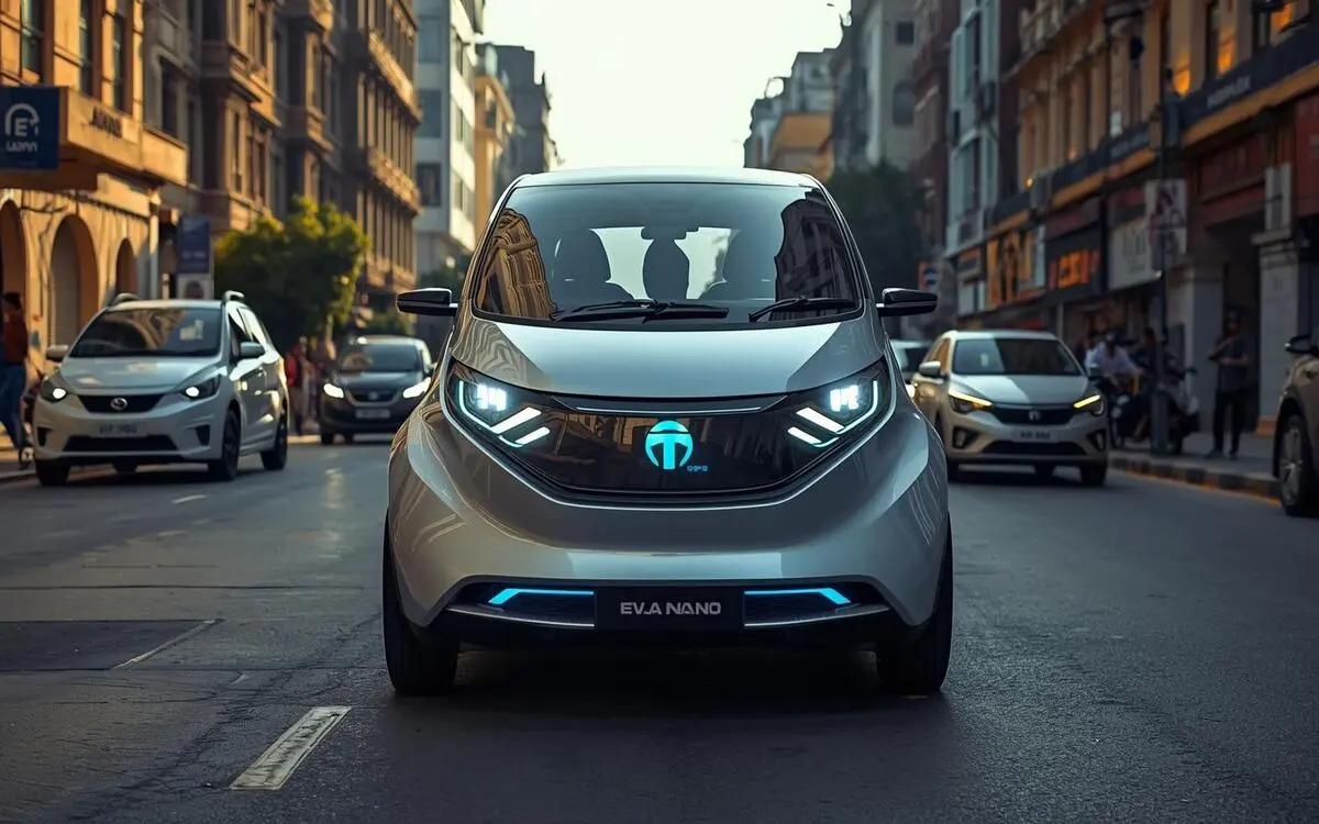 Tata Nano EV 2025 - Front View in Indian Urban Background